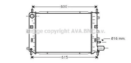 Радiатор (Радиатор 1.4, 1.6 (+AC), 1.8, 2.0, -1/95 [OE. 92AB 8005 SB / SD]) AVA COOLING FD 2152