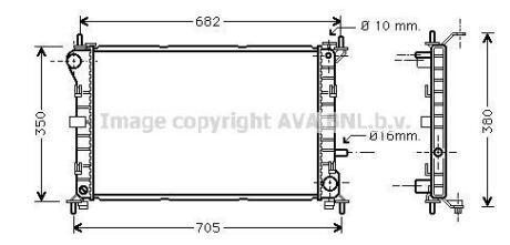 Радіатор охолодження двигуна Ford Focus I (98-04) MT AVA AVA COOLING FD 2264