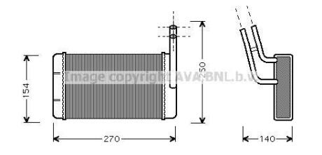 Теплообмінник, система опалення салону AVA COOLING FD 6132