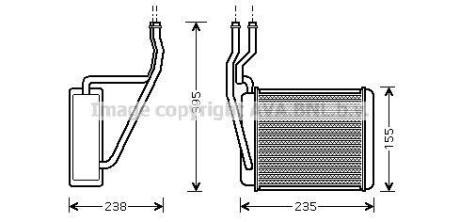 Радіатор обігрівача салону Ford Fiesta Fusion 1,25-1,6i 1,4-1,6TDCI 02>08, MAZDA 2 1,3-1,5i 03> AVA AVA COOLING FD 6329