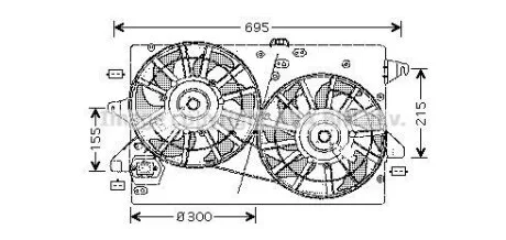 AVA FORD Вентилятор радіатора (з дифузором) MONDEO III 1.8, 2.0 00- AVA COOLING FD7503