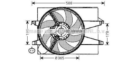 AVA FORD Вентилятор радіатора Fiesta V, Fusion 1.25/1.6, Mazda 2 01- AVA COOLING FD 7541