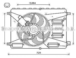 AVA FORD Вентилятор радіатора Galaxy, Kuga I, Mondeo IV, S-Max 1.6/2.0TDCi 06- AVA COOLING FD 7556
