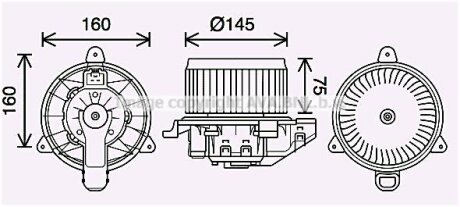 Електродвигун, компресор салону AVA COOLING FD8626