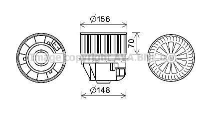 Електродвигун, компресор салону AVA COOLING FD8634