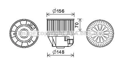 Електродвигун, компресор салону AVA COOLING FD8634