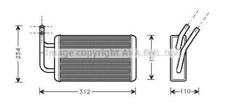 Теплообмінник, система опалення салону AVA COOLING FDA 6215