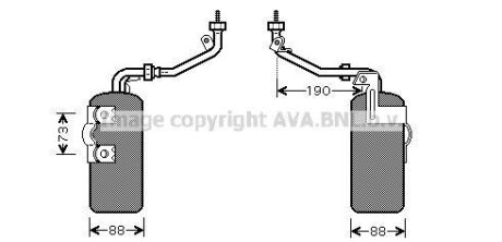 Осушитель кондиционера FORD C-MAX/FOCUS/FOCUS 2 03-12 1.6-2.5 AVA COOLING FDD387