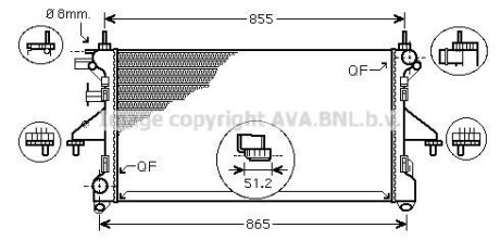 Радіатор, система охолодження двигуна AVA COOLING FT 2398