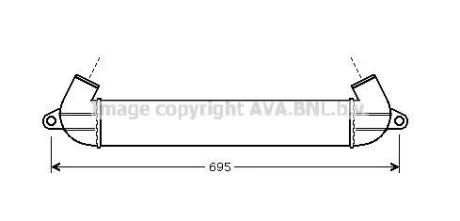 Интеркулер Fiat Doblo (01-) 1.3JTd, 1.9JTd AVA AVA COOLING FT 4271