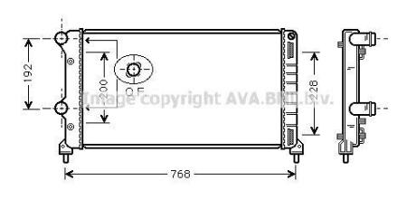 Радіатор охолодження двигуна Fiat Doblo 1,3d, 1,9d 01>10 MT AC+/- AVA AVA COOLING FTA 2250