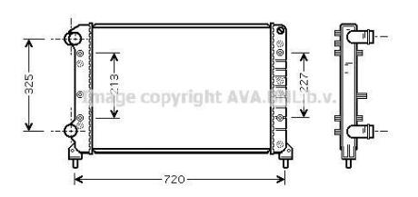 Радіатор охолодження двигуна Fiat Doblo I 1,2i 1.9D 01>10, 1,4i 1,6-16V 09/05>10 MT AC- AVA AVA COOLING FTA 2261