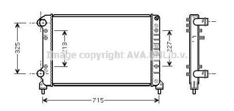 Радіатор охолодження двигуна Fiat Doblo 1,4i 1,6i 05>10 MT AC+ AVA AVA COOLING FTA 2262