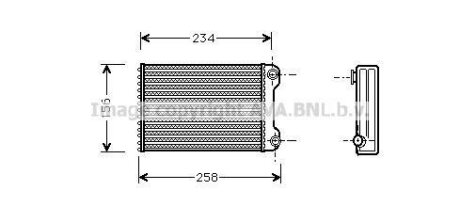 Радiатори опалення (Радиатор печкиFT DOBLO 1.9 D 01-) AVA COOLING FTA 6242