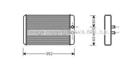 Радіатор обігрівача салону Citroen Jumper Fiat Ducato Peugeot Boxer 2,0d 2,2d 2,8d 02> AVA AVA COOLING FTA 6265