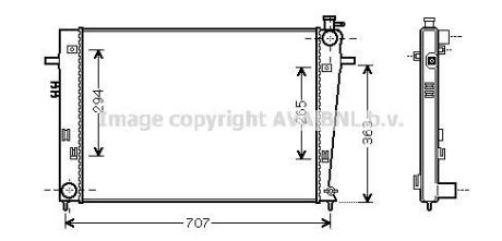 Радіатор, Система охолодження двигуна AVA COOLING HY 2204