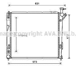 Радіатор охолодження Santa Fe 2.2 CRDi Aut. 09-12 (Ava) AVA COOLING HY 2339