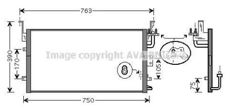 AVA HYUNDAI Радіатор кондиціонера Sonata IV,Kia Magentis 01- AVA COOLING HY 5135
