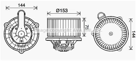 Електродвигун, компресор салону AVA COOLING HY8450