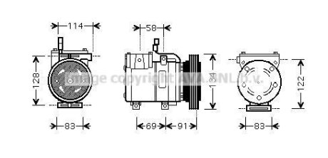AVA Компресор HYUNDAI GETZ (2002) 1.6 (AVA) (AVA) AVA COOLING HYAK199