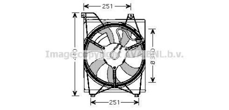 Вентилятор, система охолодження двигуна AVA COOLING KA7516 (фото 1)