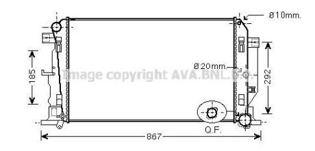 AVA Радіатор охолодження VW CRAFTER 30 (2006) 2.5 TDI AVA COOLING MS2446