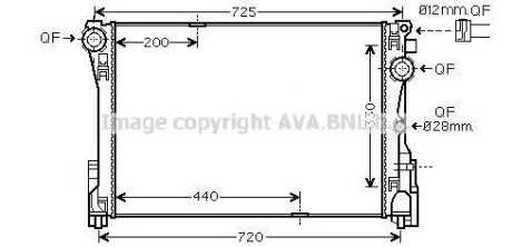 AVA DB Радіатор системи охолодження двигуна CLS (C218) 14-, E-CLASS (W212) 09-, E-CLASS Купе (C207) 10-, SLK (R172) 15- AVA COOLING MS2693