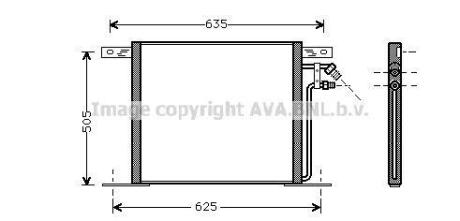 AVA DB Радіатор кондиціонера (конденсатор) Vito 96-03 AVA COOLING MS 5220