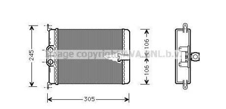 Радиатор отопителя MERCEDES S-CLASS W 140 (91-) (AVA) AVA COOLING MS6187