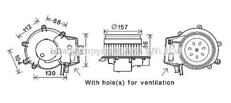 Електродвигун, компресор салону AVA COOLING MS8643