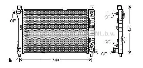 Радіатор охолодження двигуна MB C203 MT/AT AC+/- 03>07 AVA AVA COOLING MSA 2286