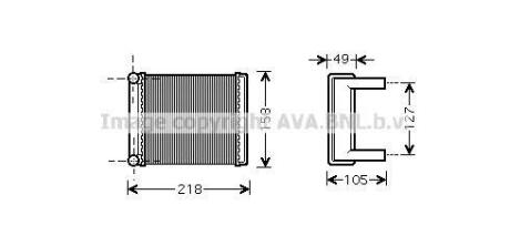 Радіатор обігрівача салону MB Sprinter (96-06)/VW LT35 (96-06) AVA AVA COOLING MSA 6385