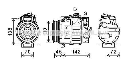 AVA Компресор кондиціонера MERCEDES A-CLASS W-169 \'04> AVA COOLING MSA K615
