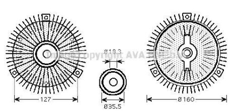 Вискомуфта MB W201/W124/W210 85-00 2.5-3.0D охлаждения двигателя AVA COOLING MS C408