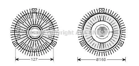 AVA DB Віскомуфта вентилятора Радіатора ML W163 3.2 98- AVA COOLING MS C421