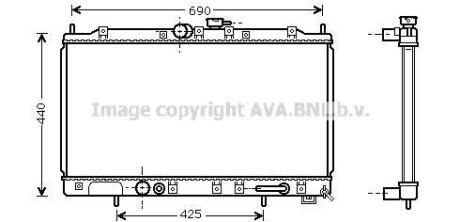AVA MITSUBISHI Радіатор охолодження двиг. GALANT VIII 2.0 96- 2.4 99-, 2.5 96- AVA COOLING MT 2123