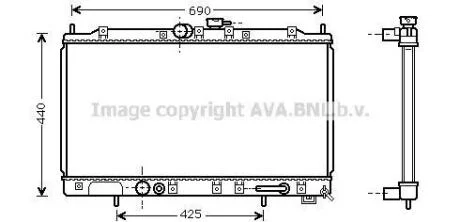 AVA MITSUBISHI Радіатор охолодження двиг. GALANT VIII 2.0 96- 2.4 99-, 2.5 96- AVA COOLING MT 2123