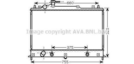 Радіатор охолодження двигуна Mazda CX-7 2.3t 2,5i 2,2D 07> AT AC+/- AVA AVA COOLING MZ 2210