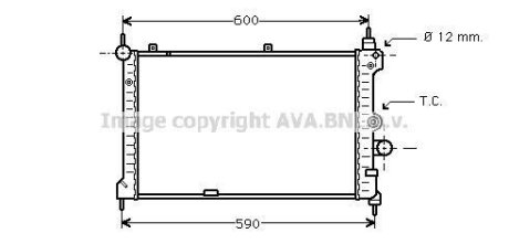 AVA OPEL Радіатор системи охолодження двигуна ASTRA F 1.7 91-, CORSA C 1.7 00-, CHEVROLET AVA COOLING OL 2127
