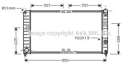 AVA OPEL Радіатор системи охолодження двигуна SINTRA 2.2 16V 96-, VAUXHALL AVA COOLING OL 2285