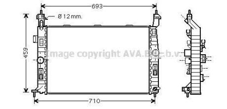 AVA Радіатор охолодження OPEL MERIVA (2003) 1.6 AVA COOLING OL 2345