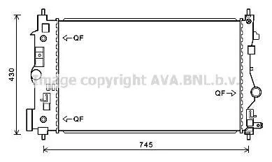 Радіатор, Система охолодження двигуна AVA COOLING OL2547