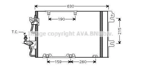 Радіатор кондиціонера Opel Astra H Zafira B AVA AVA COOLING OL5367D
