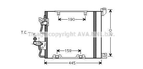 Радіатор кондиціонера Opel Astra H 1,3CDTI 1,7CDTI 1,9CDTI, Zafira B 1,7CDTI 1,9CDTI AVA AVA COOLING OL5368D