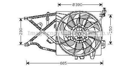 AVA OPEL Вентилятор радіатора Vectra B 1.6/2.6 95- AVA COOLING OL 7505