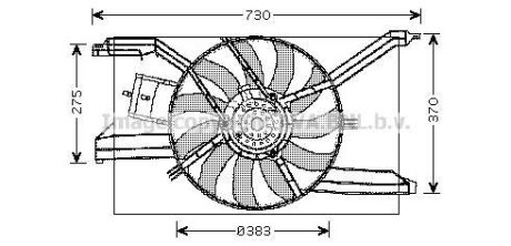 Вентилятор, система охолодження двигуна AVA COOLING OL7532