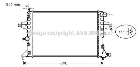 Радіатор охолодження двигуна ASTRA G/ZAFIRA AT+AC (Ava) AVA COOLING OLA 2254