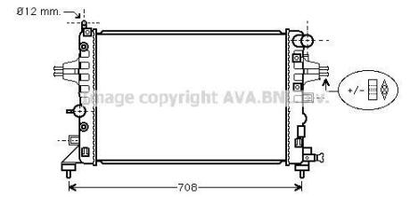 Радіатор охолодження двигуна Opel Astra H (04-) 1,2i 1,4i 1,8i MT AVA AVA COOLING OLA 2362