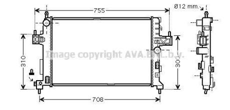 AVA OPEL радіатор охолодження Combo Tour, Corsa C 1.3CDTi 03- AVA COOLING OLA 2380