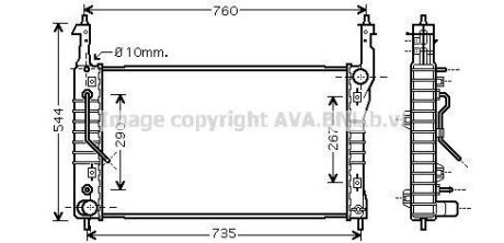 AVA OPEL Радіатор охолодження двиг. Antara, Chevrolet Captiva 2.0CDTI AVA COOLING OLA2424